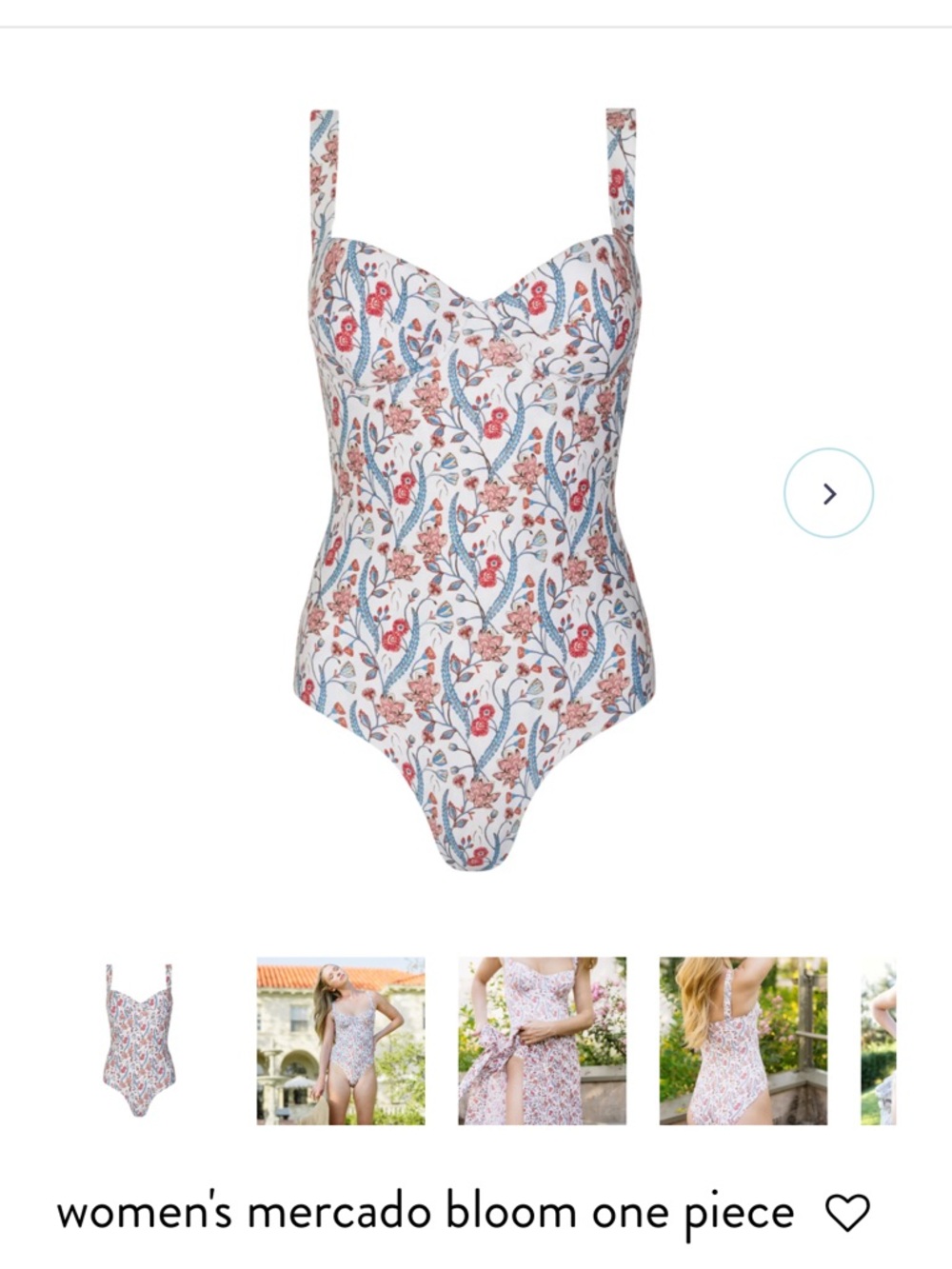 Minnow Mercado Bloom one-piece swim suit Women’s Small